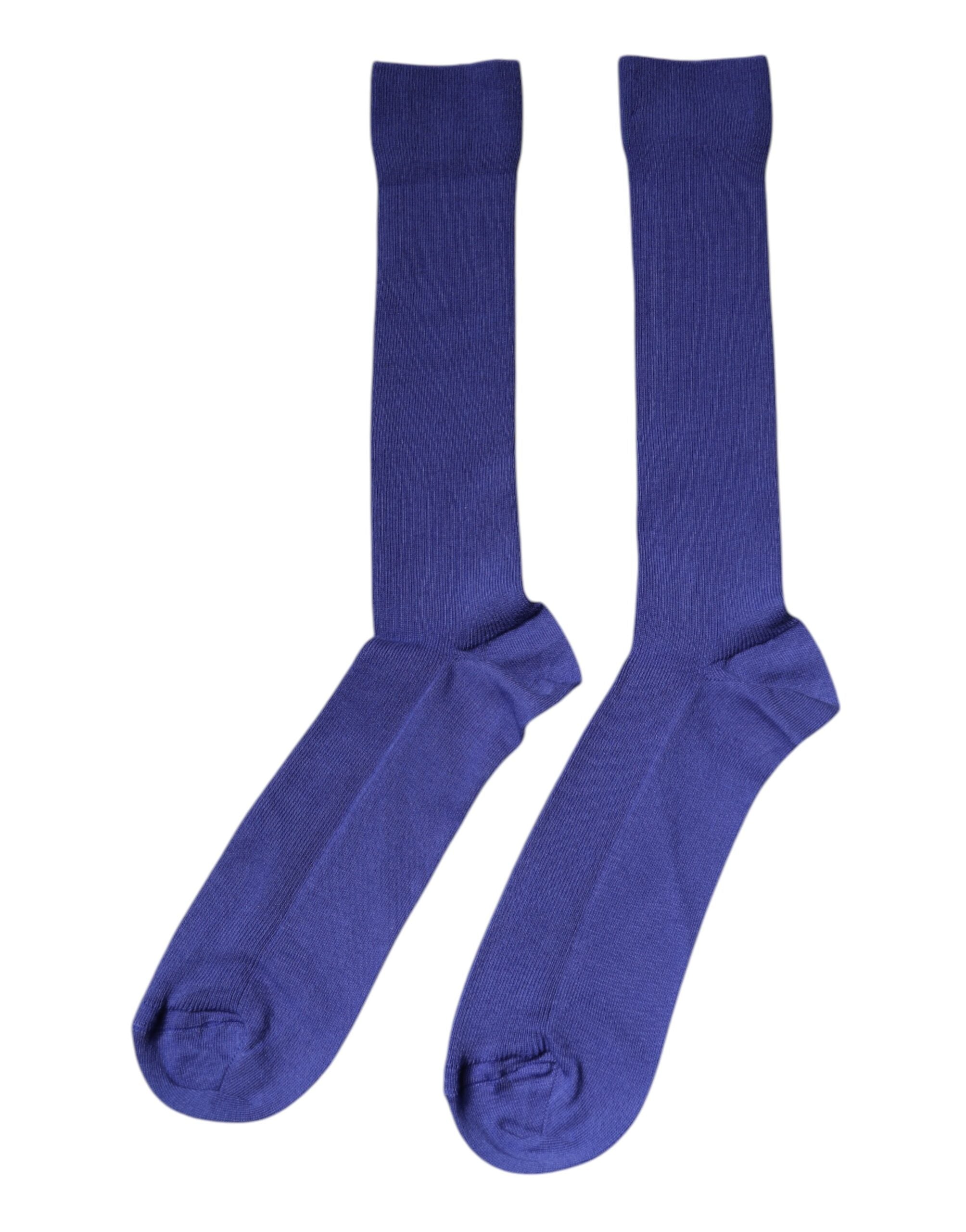 Dolce & Gabbana Lila Baumwolle Logo Wadenhohe Socken