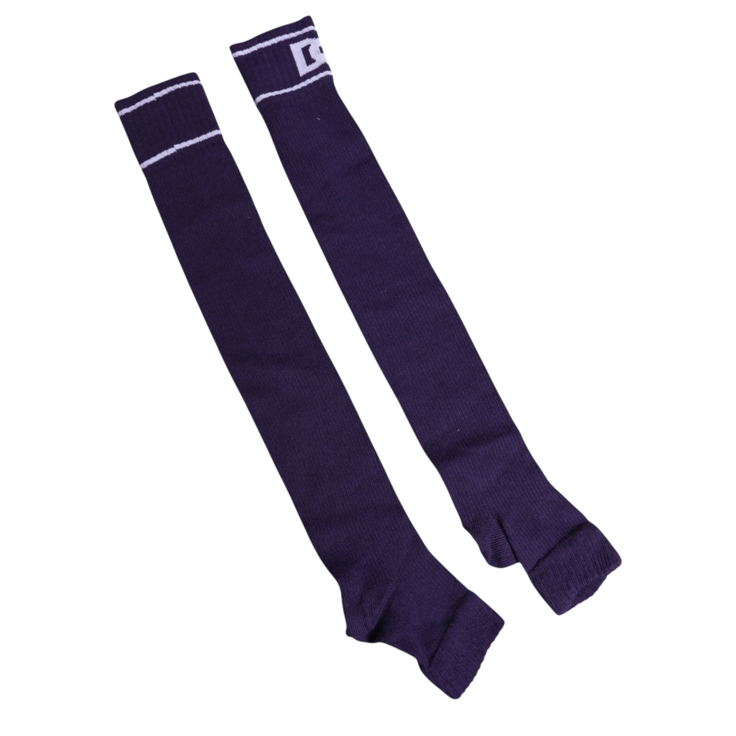 Dolce & Gabbana Lila Baumwolle DG Logo Print Zehensocken