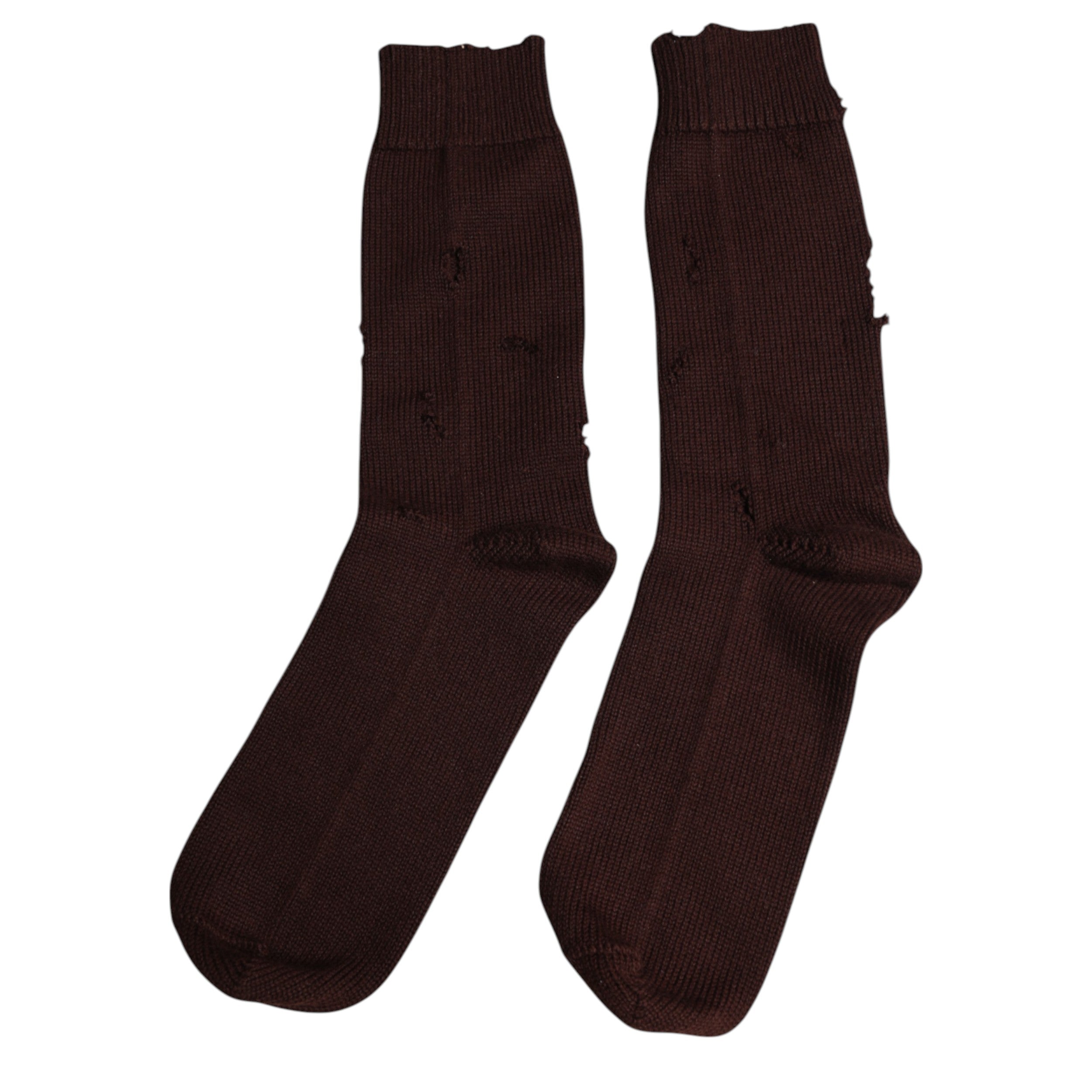 Dolce & Gabbana Bruine Effen Katoenen Stretch Kuitlange Sokken