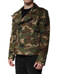 Dolce & Gabbana Bikerjacke aus mehrfarbigem Nylon mit Camouflage-Muster