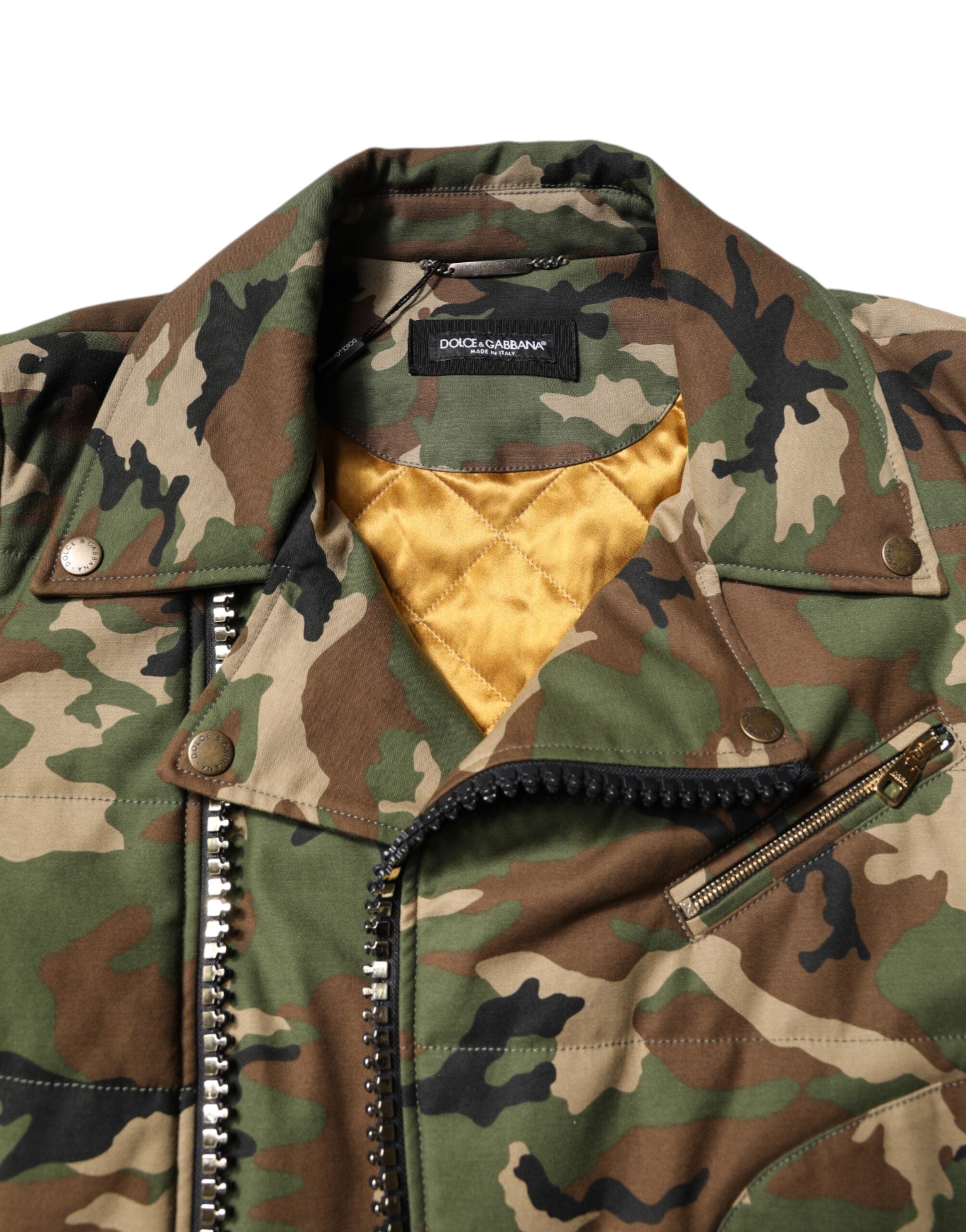 Dolce & Gabbana Bikerjacke aus mehrfarbigem Nylon mit Camouflage-Muster
