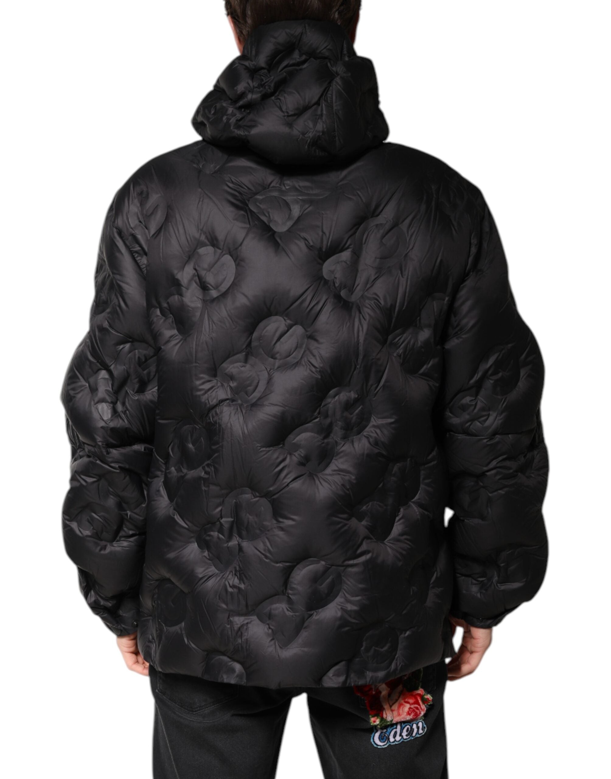 Dolce & Gabbana Zwarte Parka Jas met Capuchon Winterjas