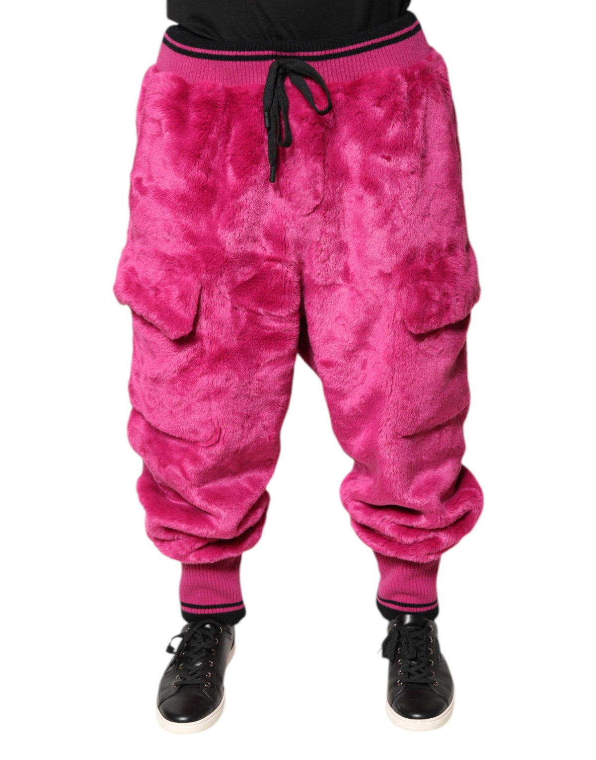 Dolce & Gabbana Rosa Acryl Cargo Jogging Sweatpants Hose