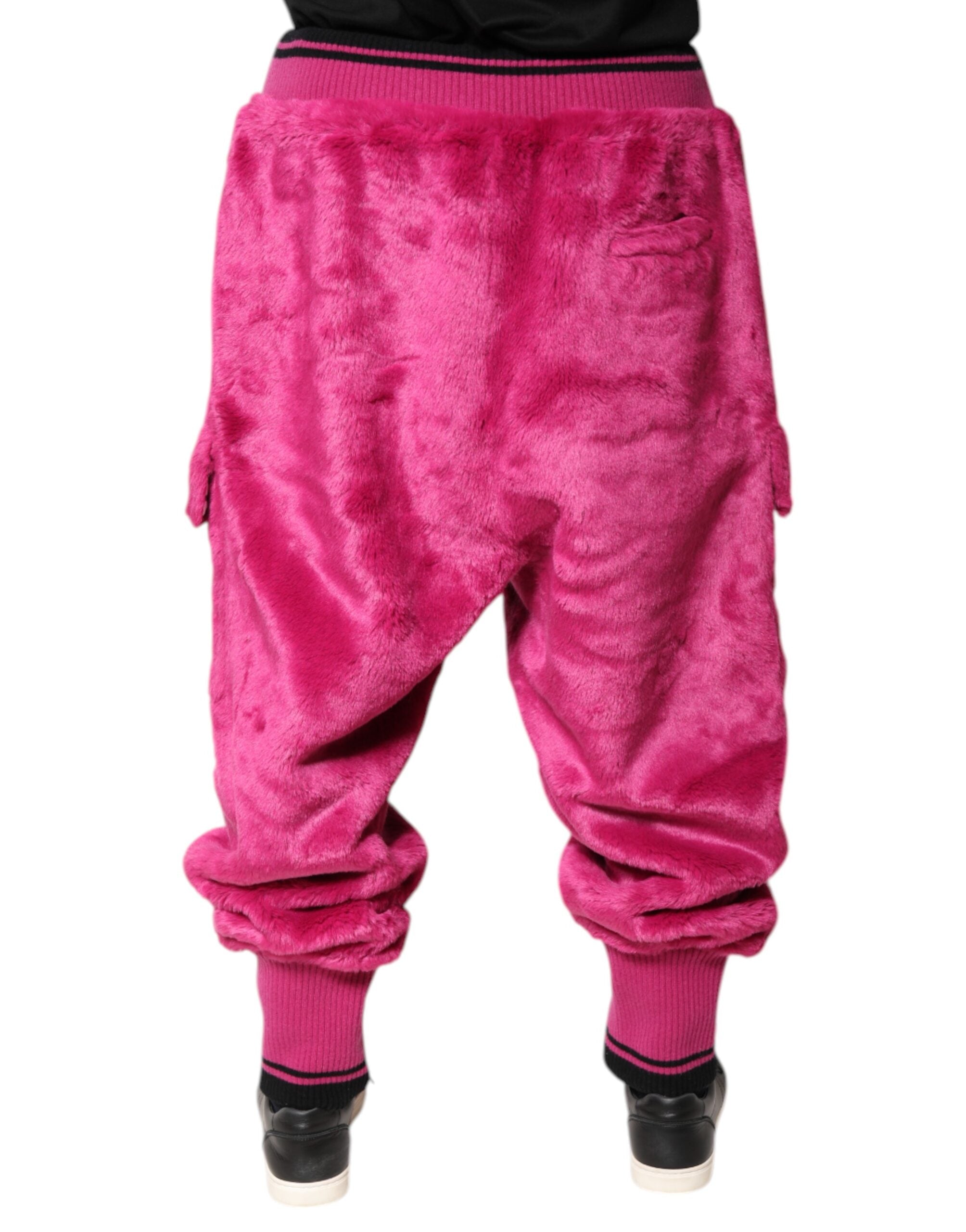 Dolce & Gabbana Rosa Acryl Cargo Jogging Sweatpants Hose