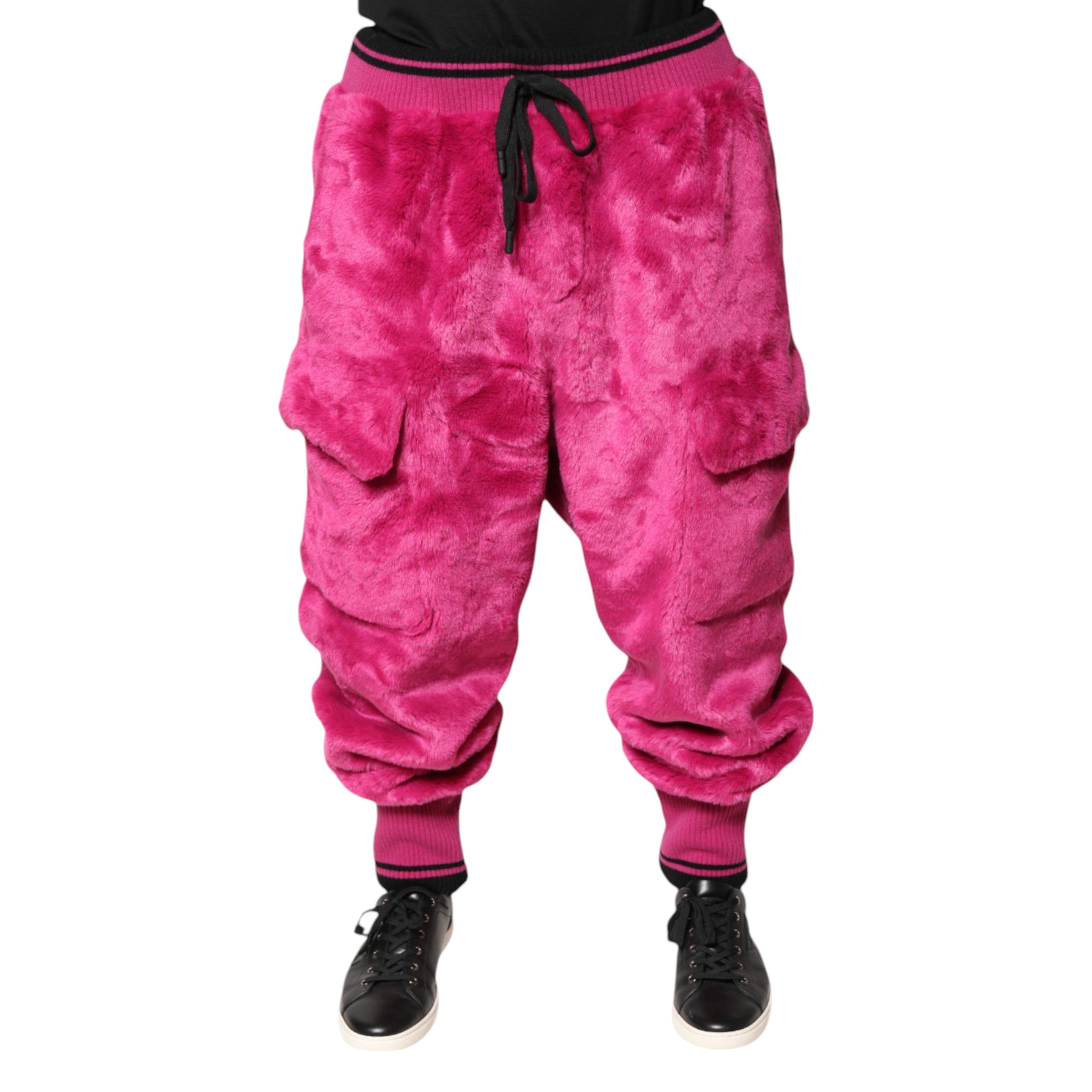 Dolce & Gabbana Rosa Acryl Cargo Jogging Sweatpants Hose