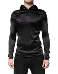 Dolce & Gabbana Schwarzer Herrenpullover aus Seide mit Rollkragen