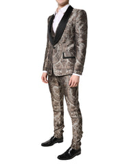 Dolce & Gabbana Mehrfarbiger Jacquard Einreihiger 3-teiliger Anzug