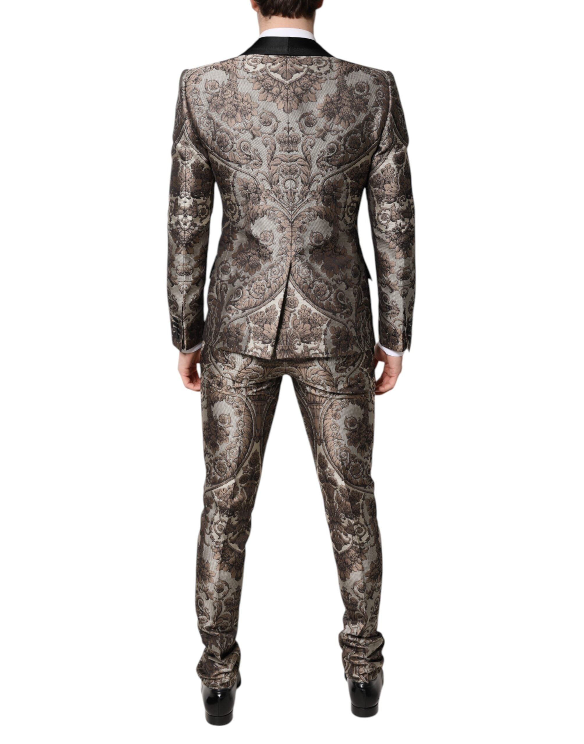 Dolce & Gabbana Mehrfarbiger Jacquard Einreihiger 3-teiliger Anzug