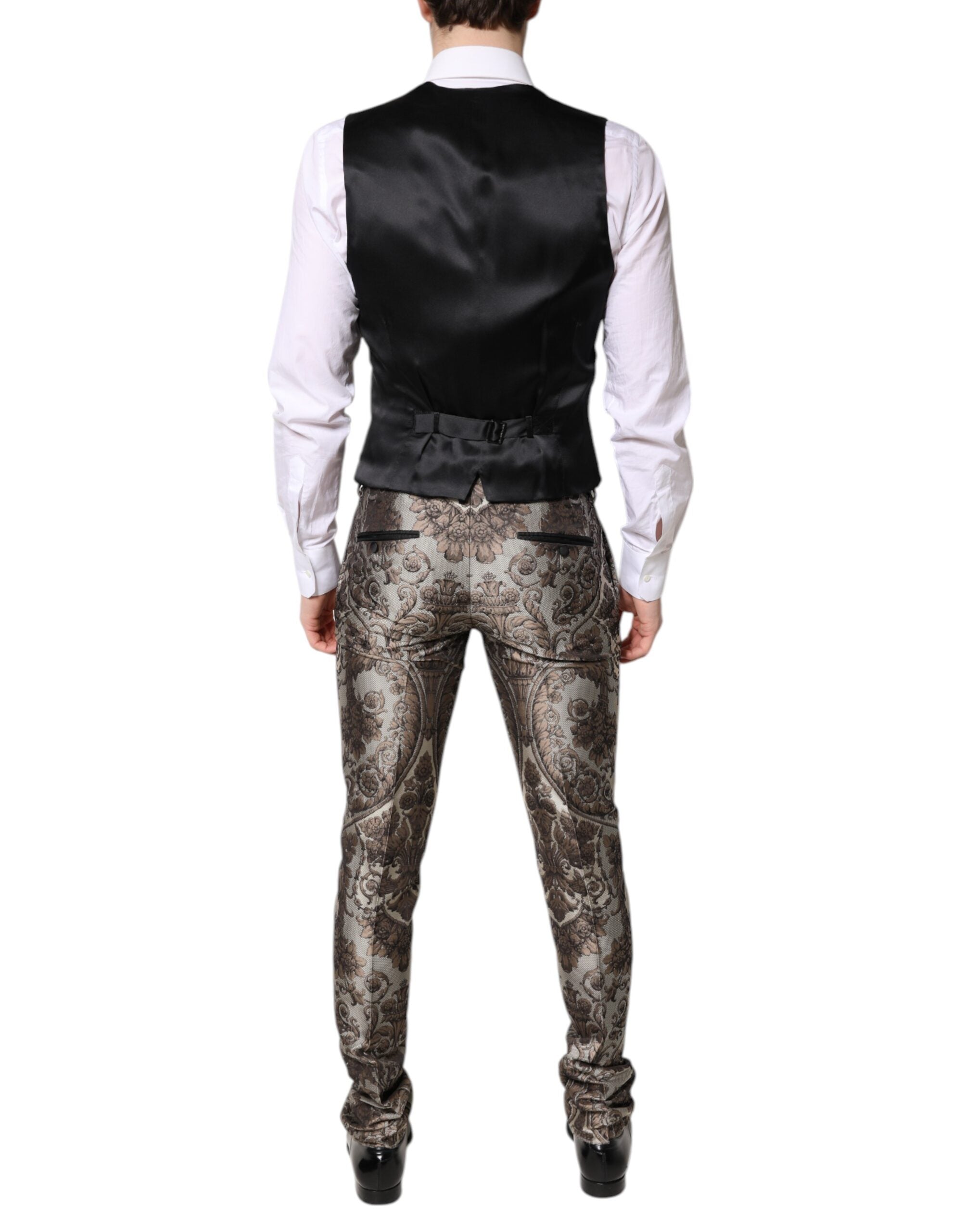 Dolce & Gabbana Mehrfarbiger Jacquard Einreihiger 3-teiliger Anzug