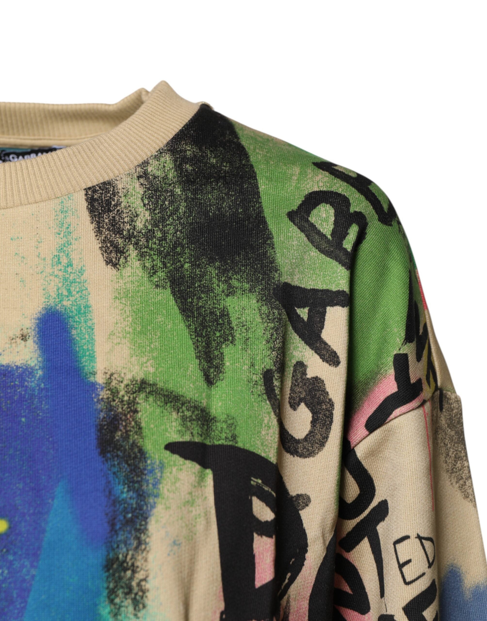 Dolce & Gabbana Pullover aus Baumwolle mit mehrfarbigem Print