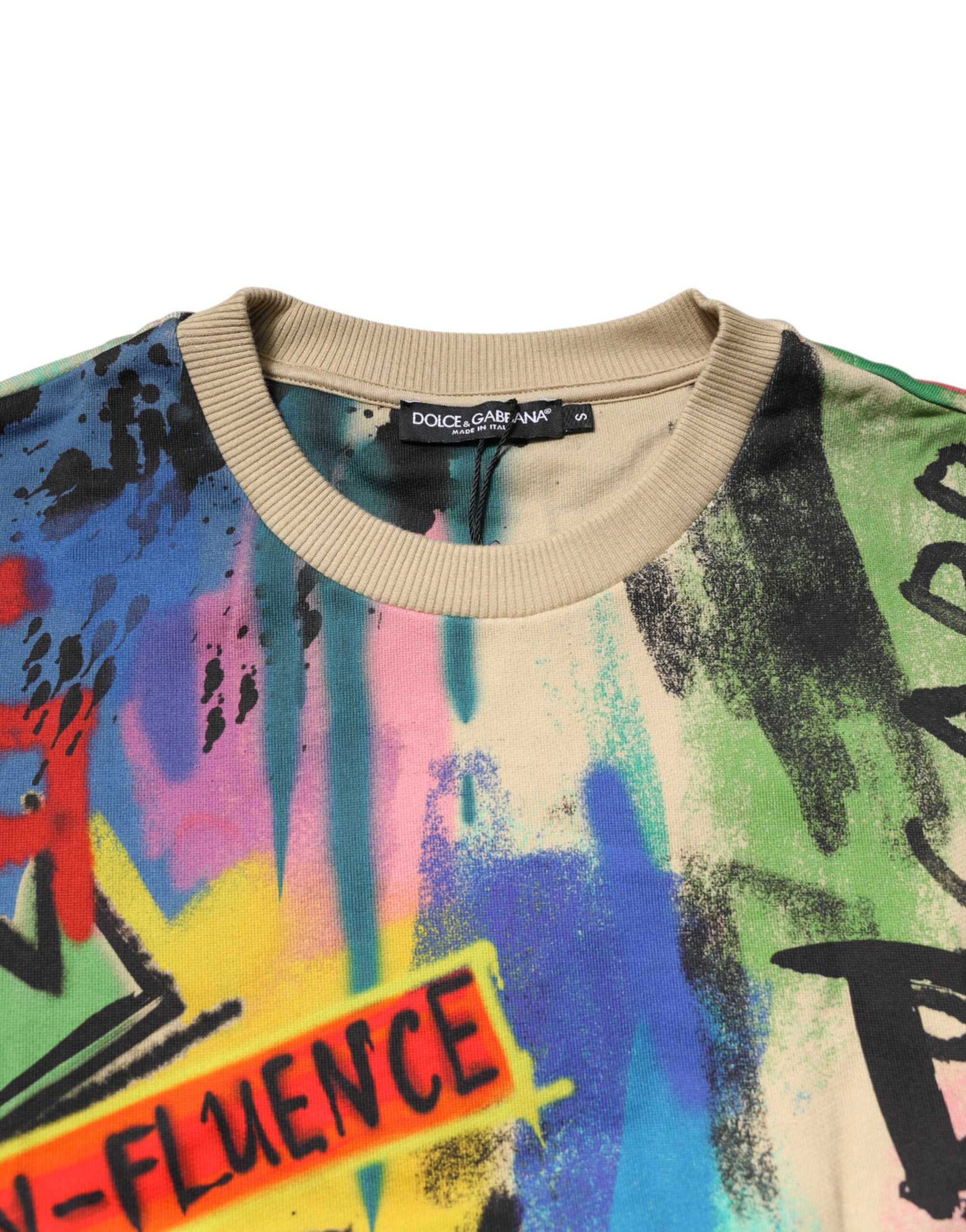Dolce & Gabbana Pullover aus Baumwolle mit mehrfarbigem Print
