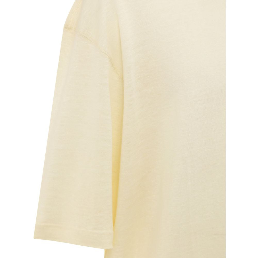 Corneliani Gelbes Leinen-T-Shirt