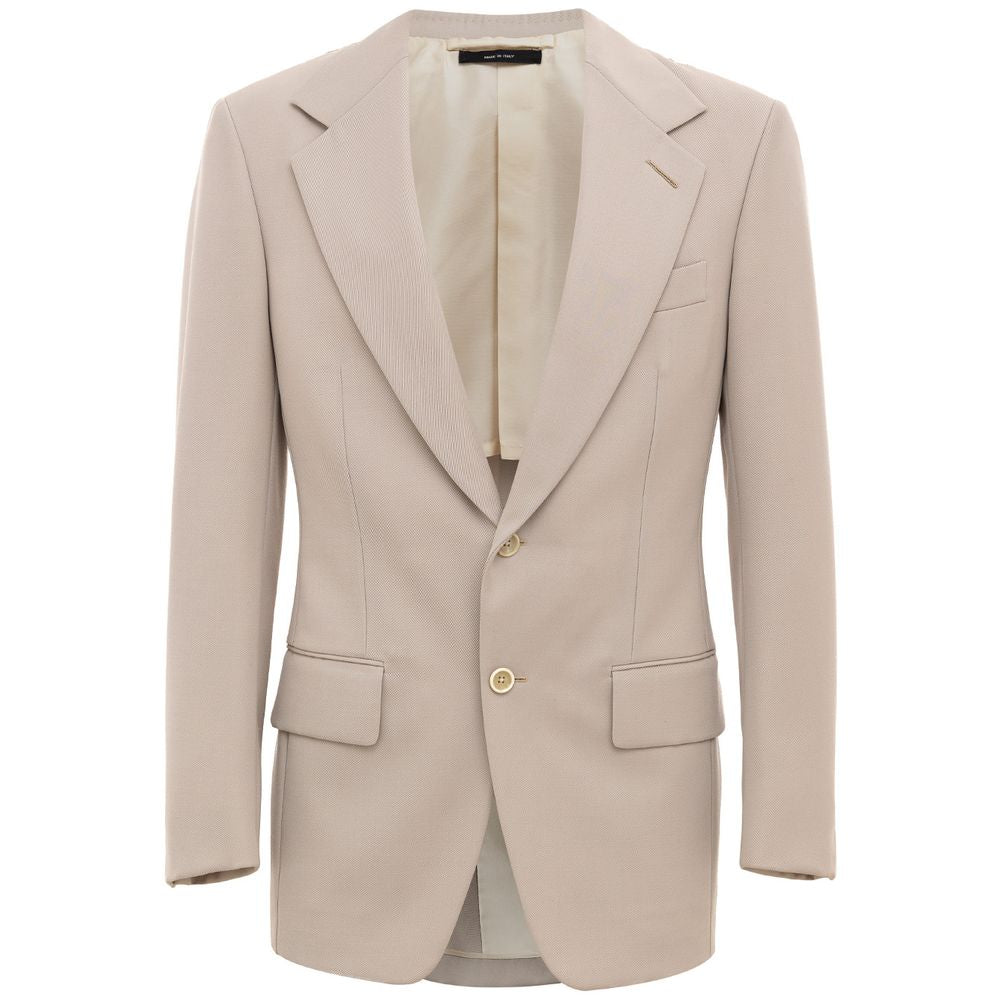 Tom Ford Beigefarbener Blazer aus Wolle