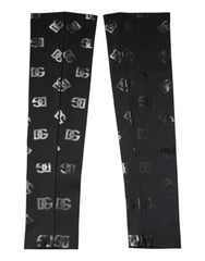 Dolce & Gabbana Zwarte DG Logo Monogram Stretch Wollen Armmouwen