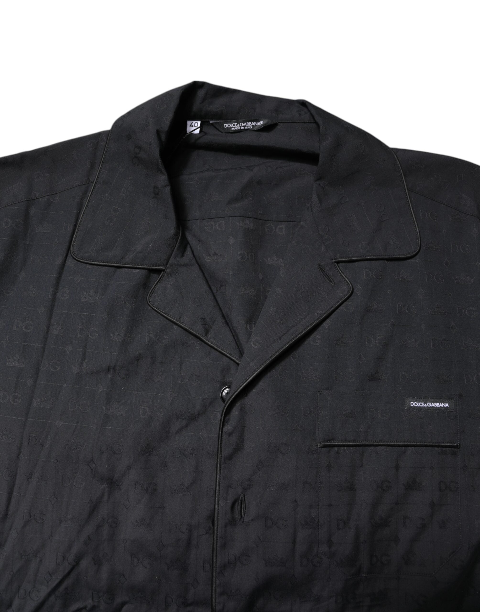 Dolce & Gabbana Schwarzes Baumwoll-Schlafanzug-Set für Herren