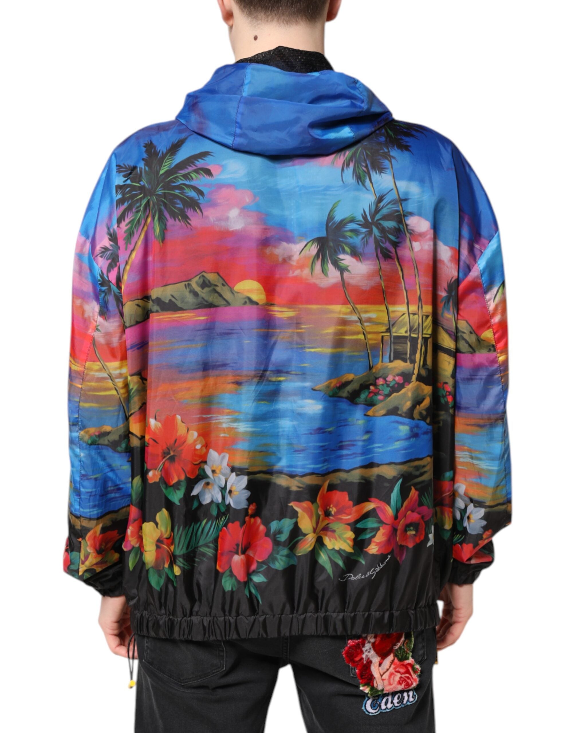 Dolce & Gabbana Windbreakerjacke mit Kapuze und mehrfarbigem Print