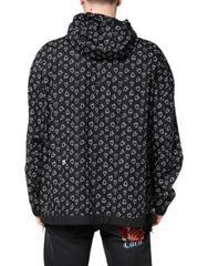 Dolce & Gabbana Windbreakerjacke mit Kapuze und Herz-Print in Schwarz