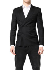 Dolce & Gabbana Schwarzer MARTINI Zweireiher-Mantel/Blazer