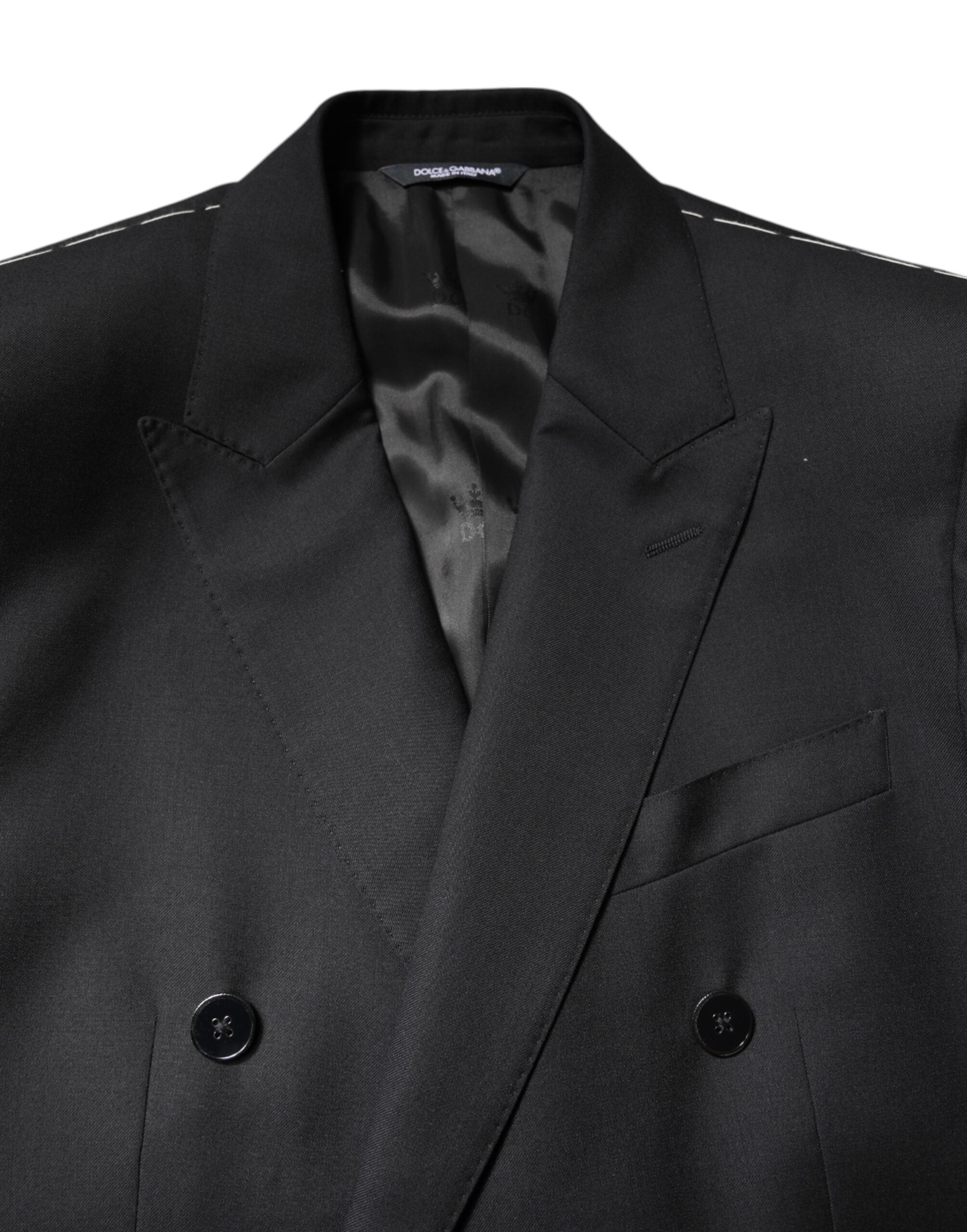 Dolce & Gabbana Schwarzer MARTINI Zweireiher-Mantel/Blazer