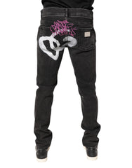 Dolce & Gabbana Gray Washed Cotton Skinny Denim Jeans