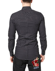 Dolce & Gabbana Zwart Polkadot Lange Mouwen Goud Formeel Overhemd