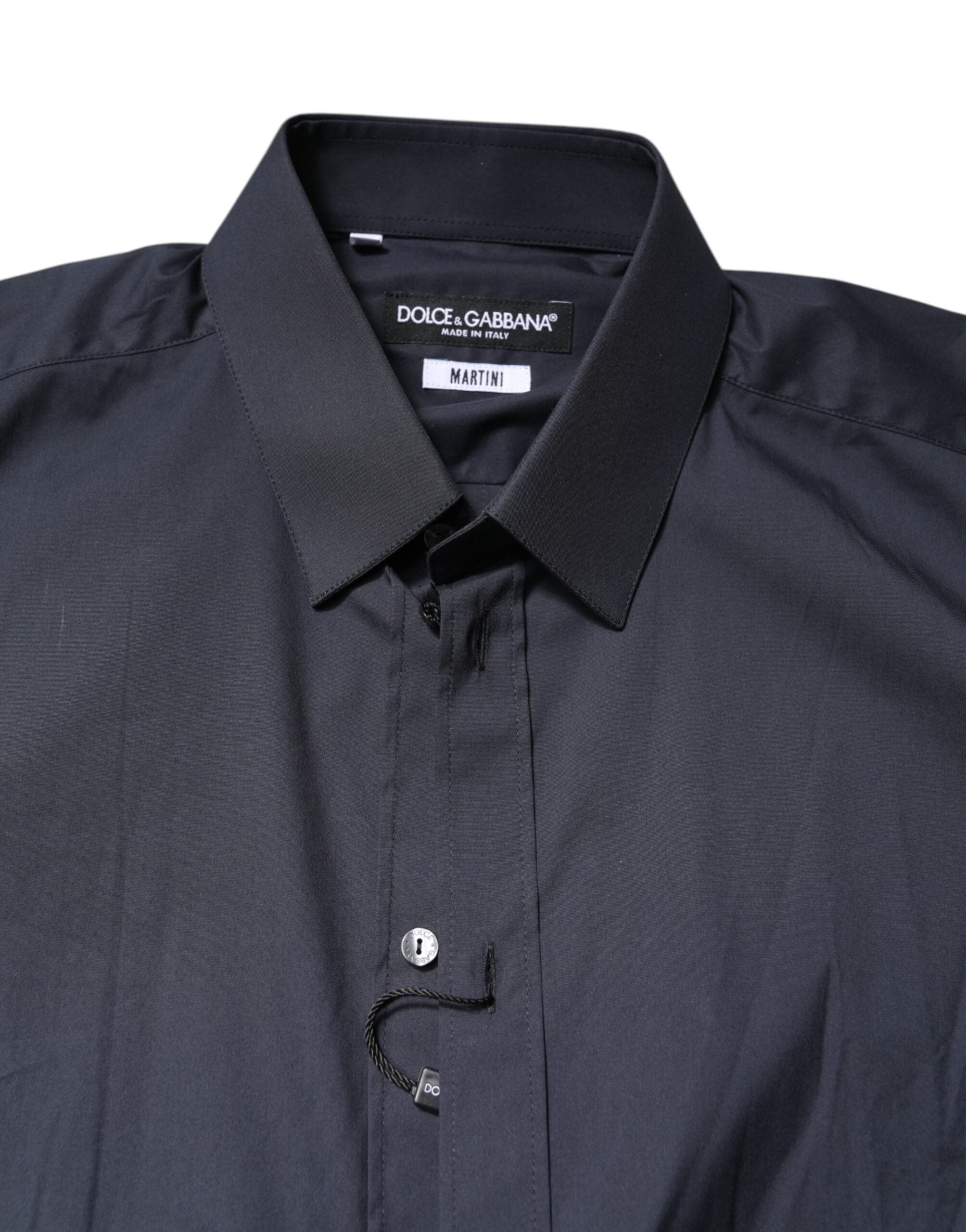 Dolce & Gabbana Dunkelblaues MARTINI Baumwoll-Abendhemd