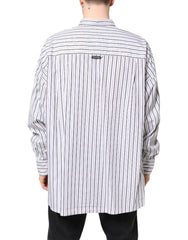 Dolce & Gabbana Weiß Schwarz Gestreiftes Button-Down Freizeit-Hemd