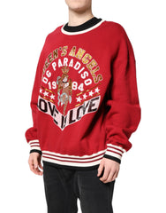 Dolce & Gabbana Roter Pailletten-Strickpullover