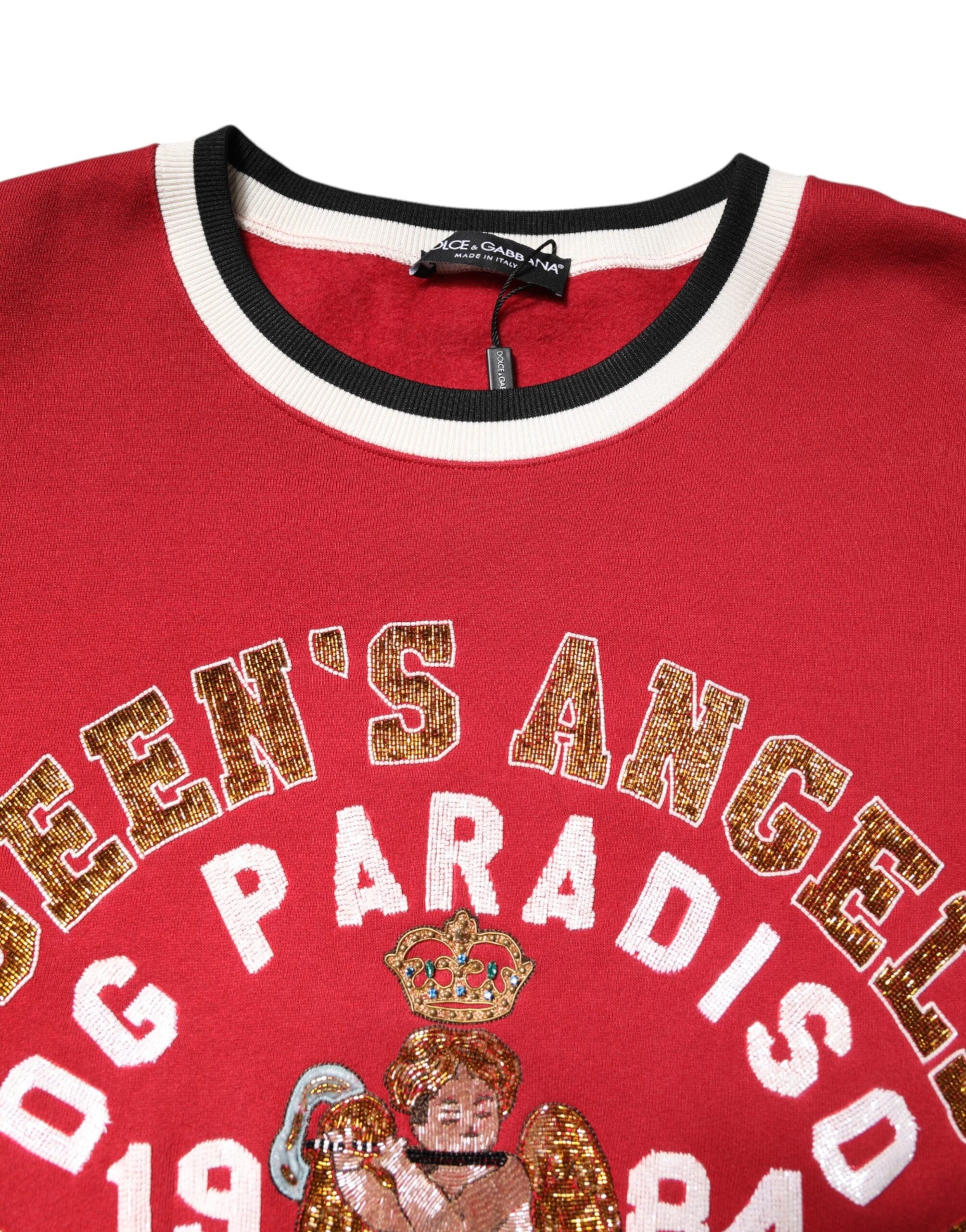 Dolce & Gabbana Roter Pailletten-Strickpullover