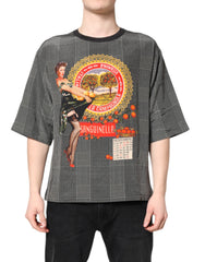 Dolce & Gabbana T-Shirt mit schwarz-weißem Grafikprint und kurzen Ärmeln