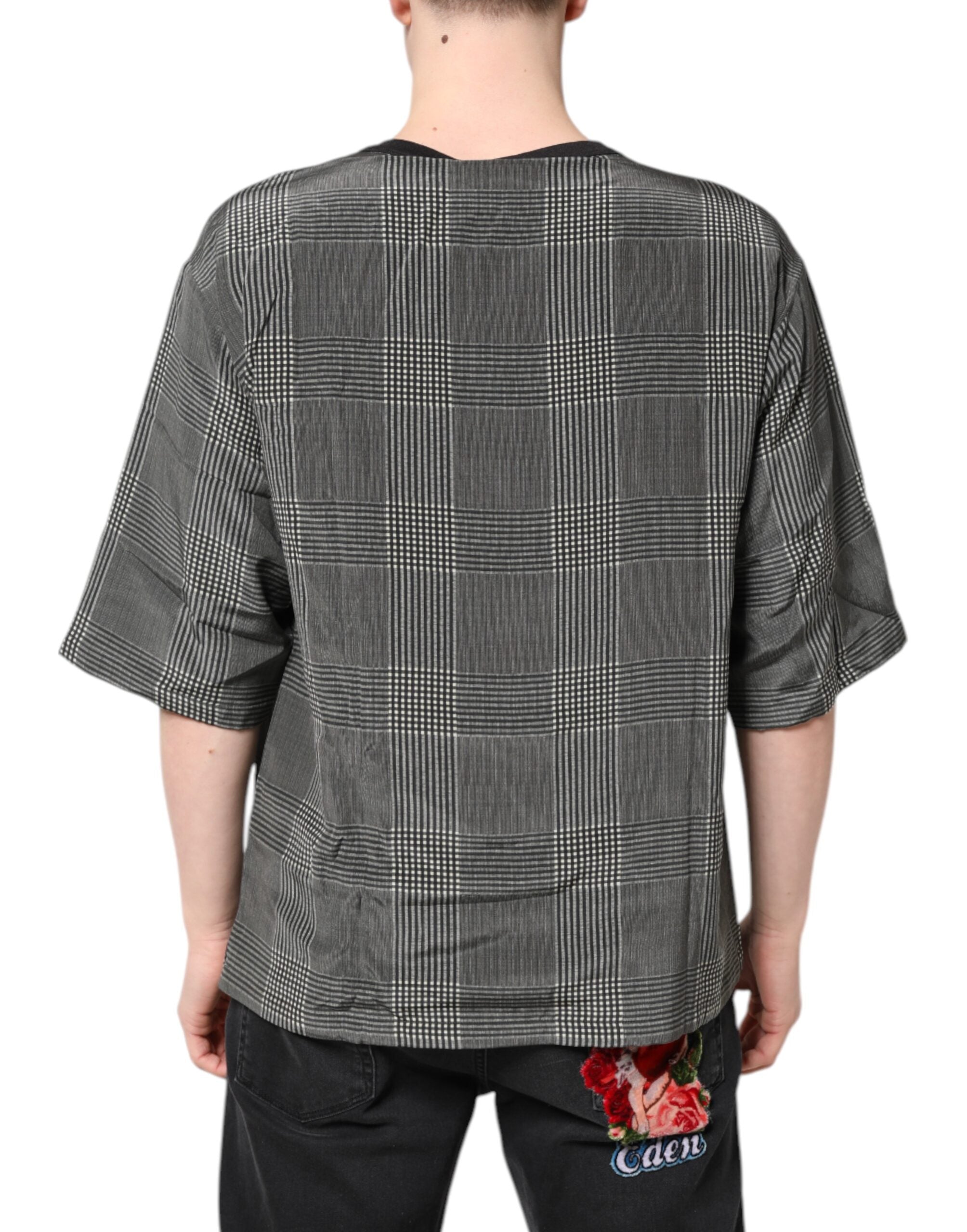 Dolce & Gabbana T-Shirt mit schwarz-weißem Grafikprint und kurzen Ärmeln