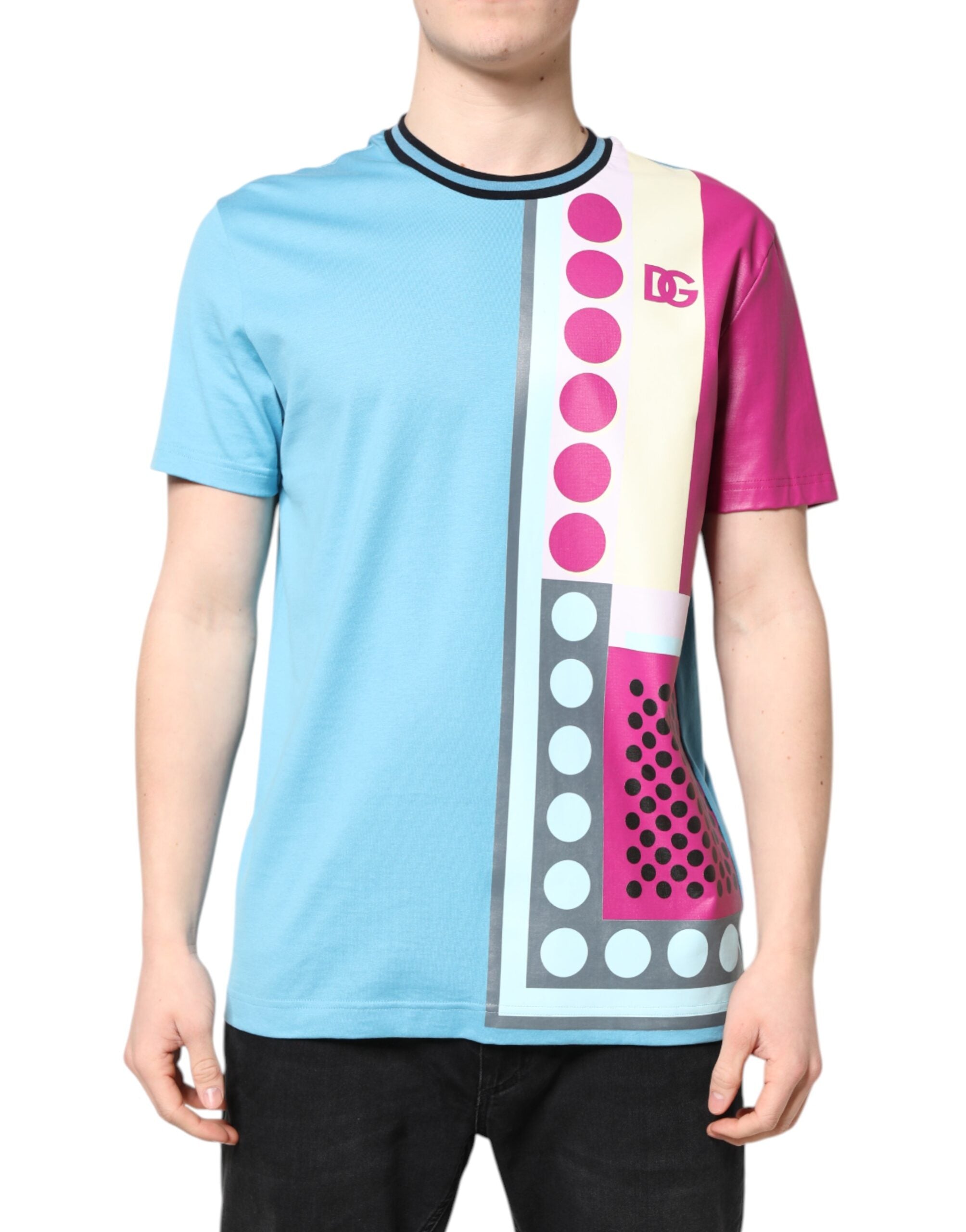 Dolce & Gabbana Kurzarm-T-Shirt mit mehrfarbigem Logo-Print