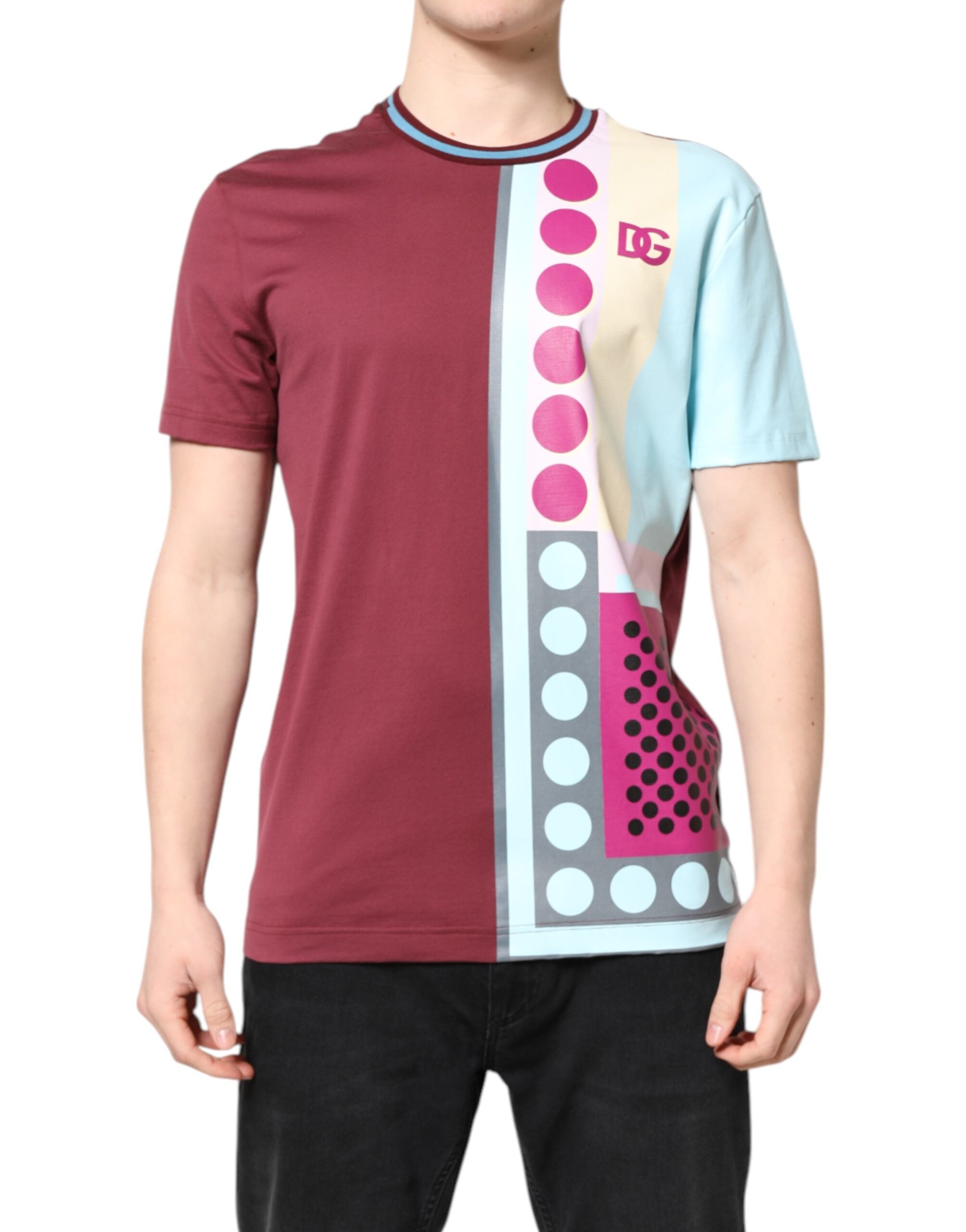 Dolce & Gabbana Kurzarm-T-Shirt mit mehrfarbigem Logo-Print
