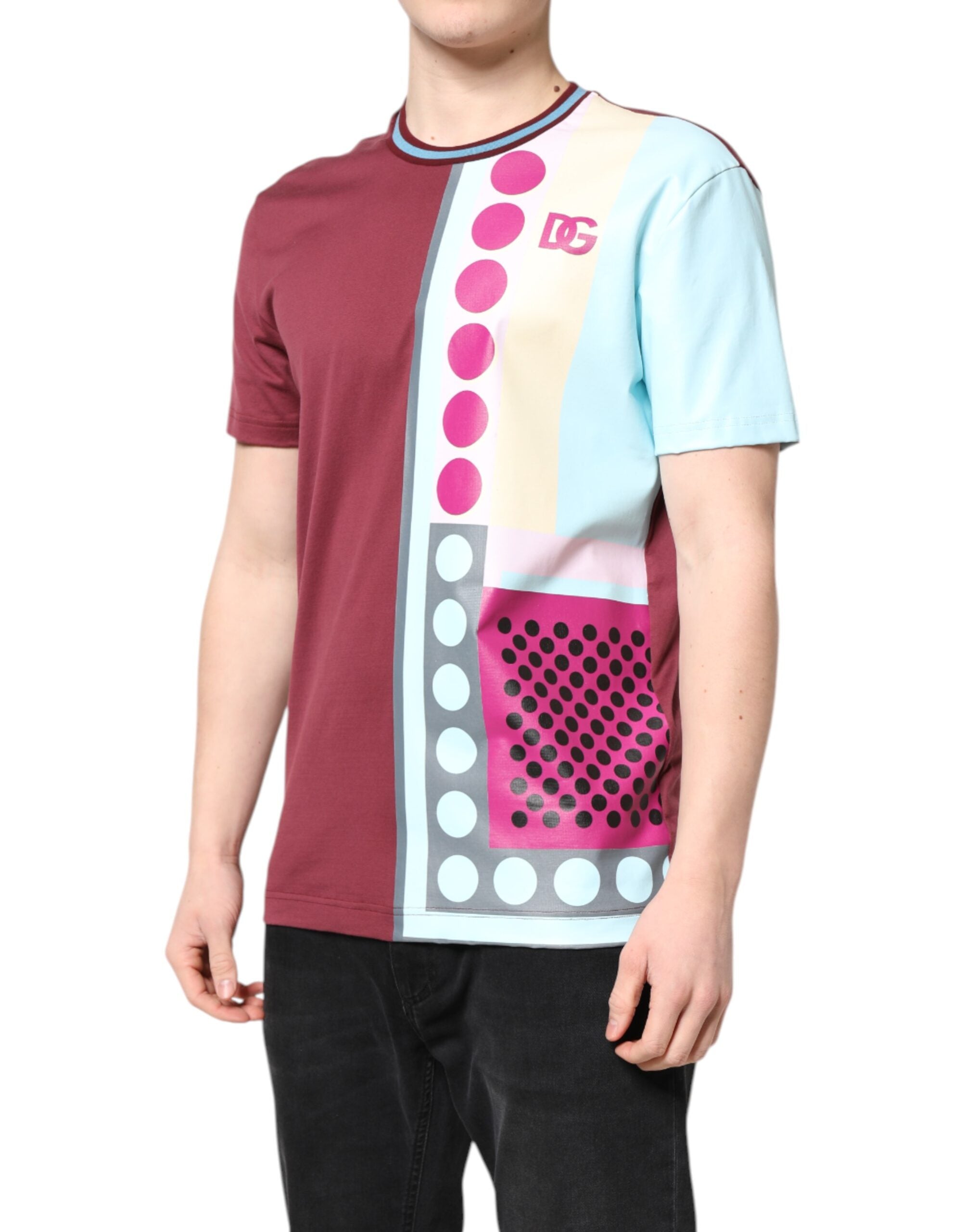 Dolce & Gabbana Kurzarm-T-Shirt mit mehrfarbigem Logo-Print