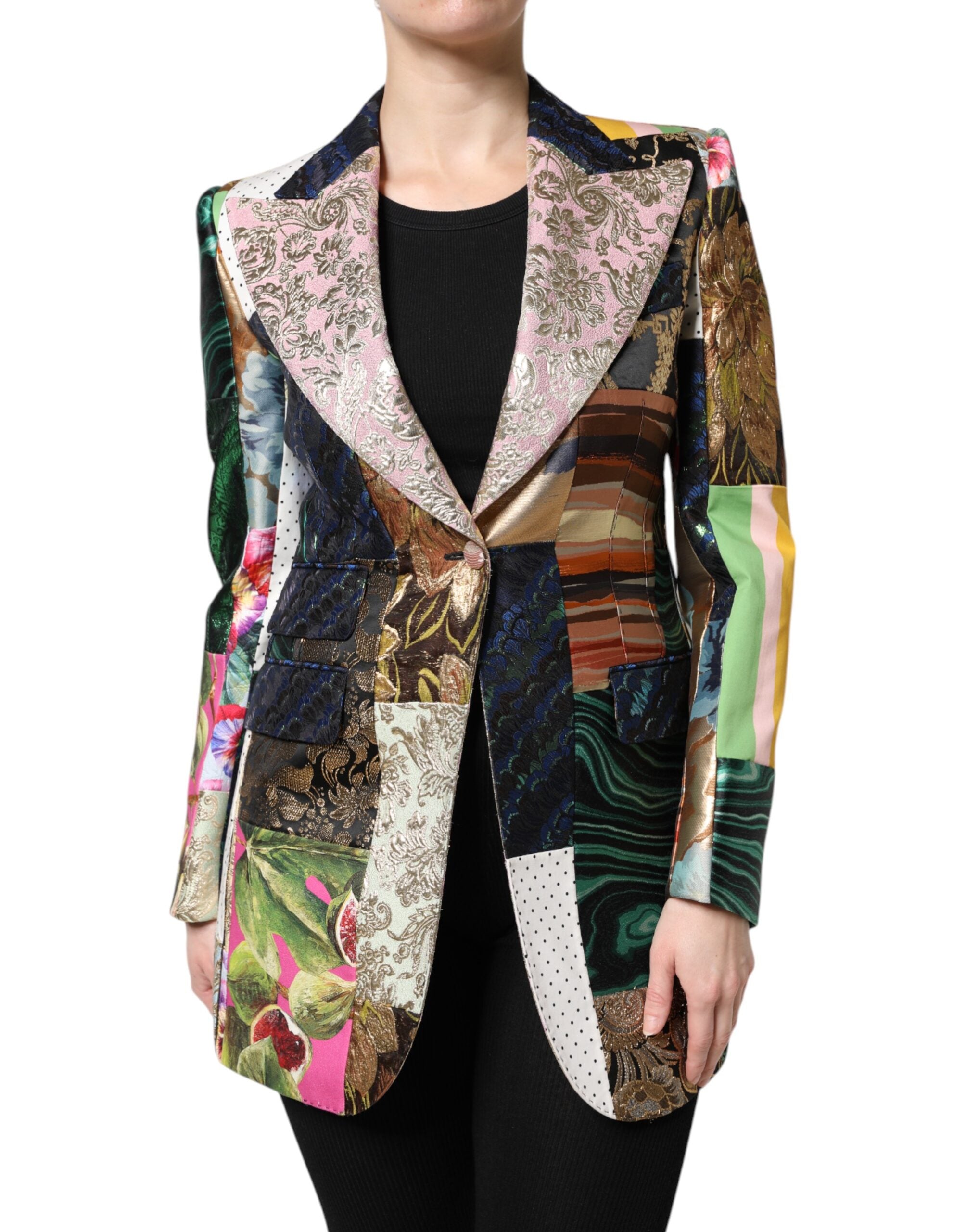 Dolce & Gabbana veelkleurig bloemen patchwork jacquard jack