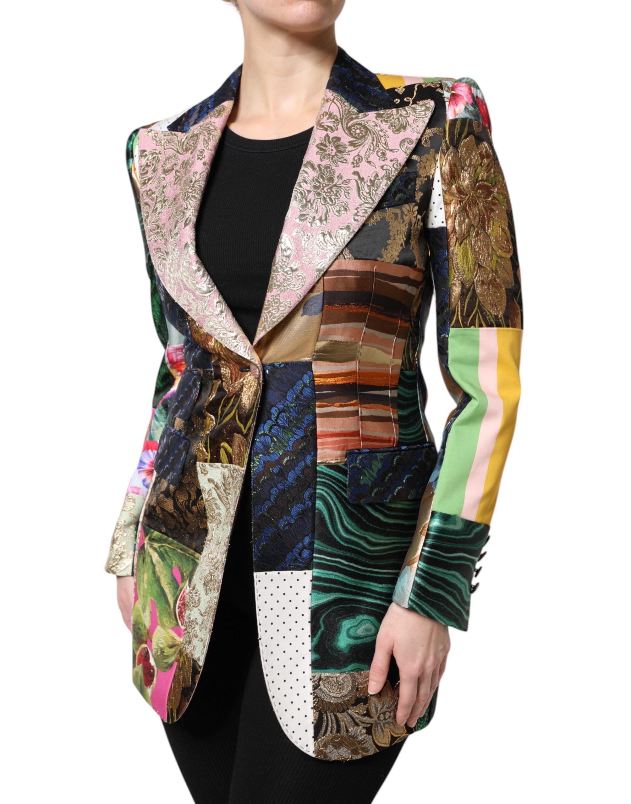 Dolce & Gabbana veelkleurig bloemen patchwork jacquard jack