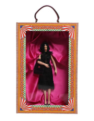 Dolce & Gabbana Schwarzes Kleid Keramik Porzellan Mode Leder Sizilien Puppen