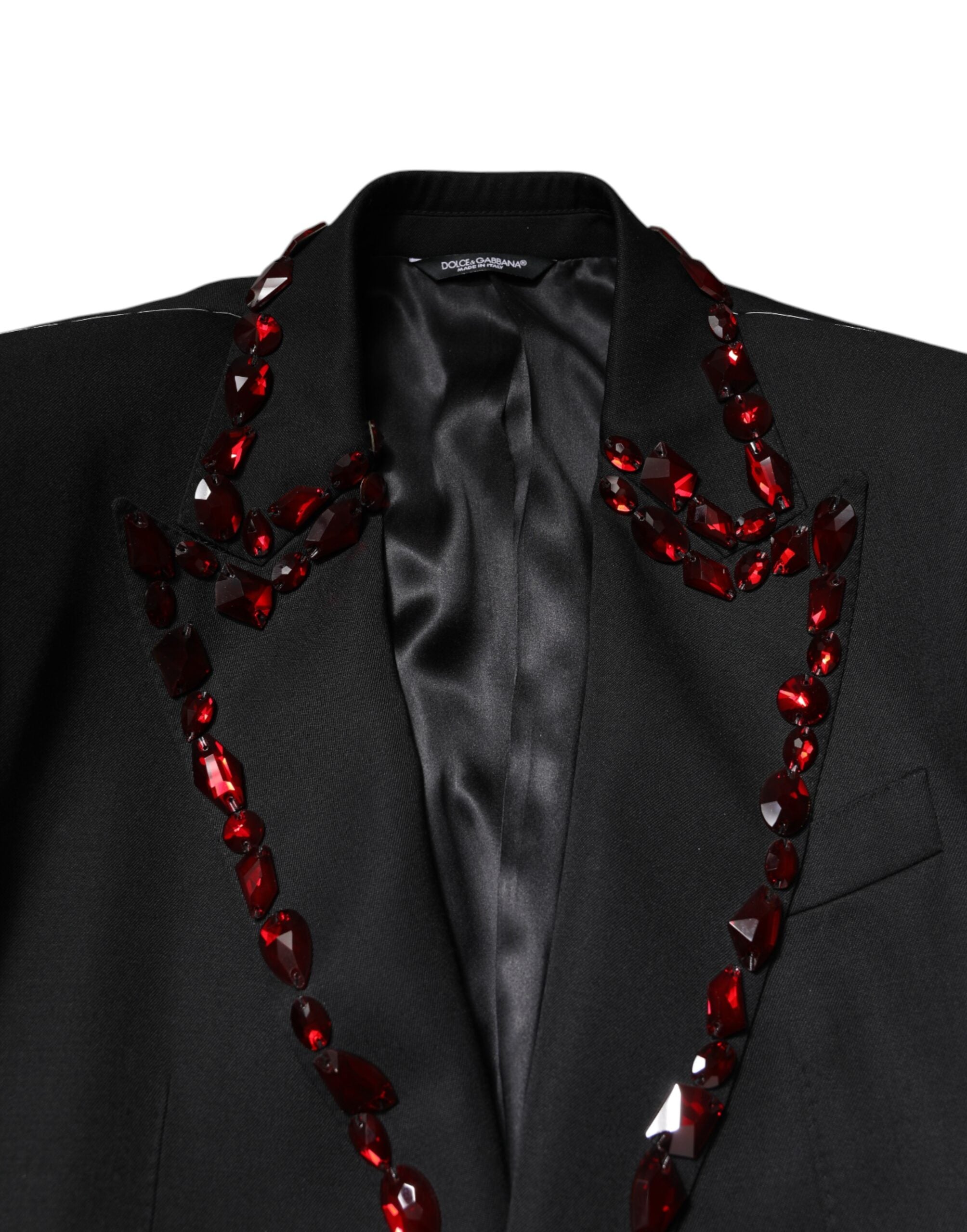 Dolce & Gabbana Schwarzer SICILIA Mantelblazer mit Kristallverzierung