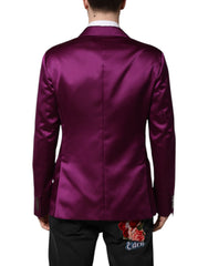 Dolce & Gabbana Paarse Double Breasted Mannenpak Jas Blazer