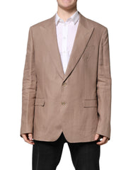 Dolce & Gabbana Beige TAORMINA Enkele Rij Knopen Jas Blazer