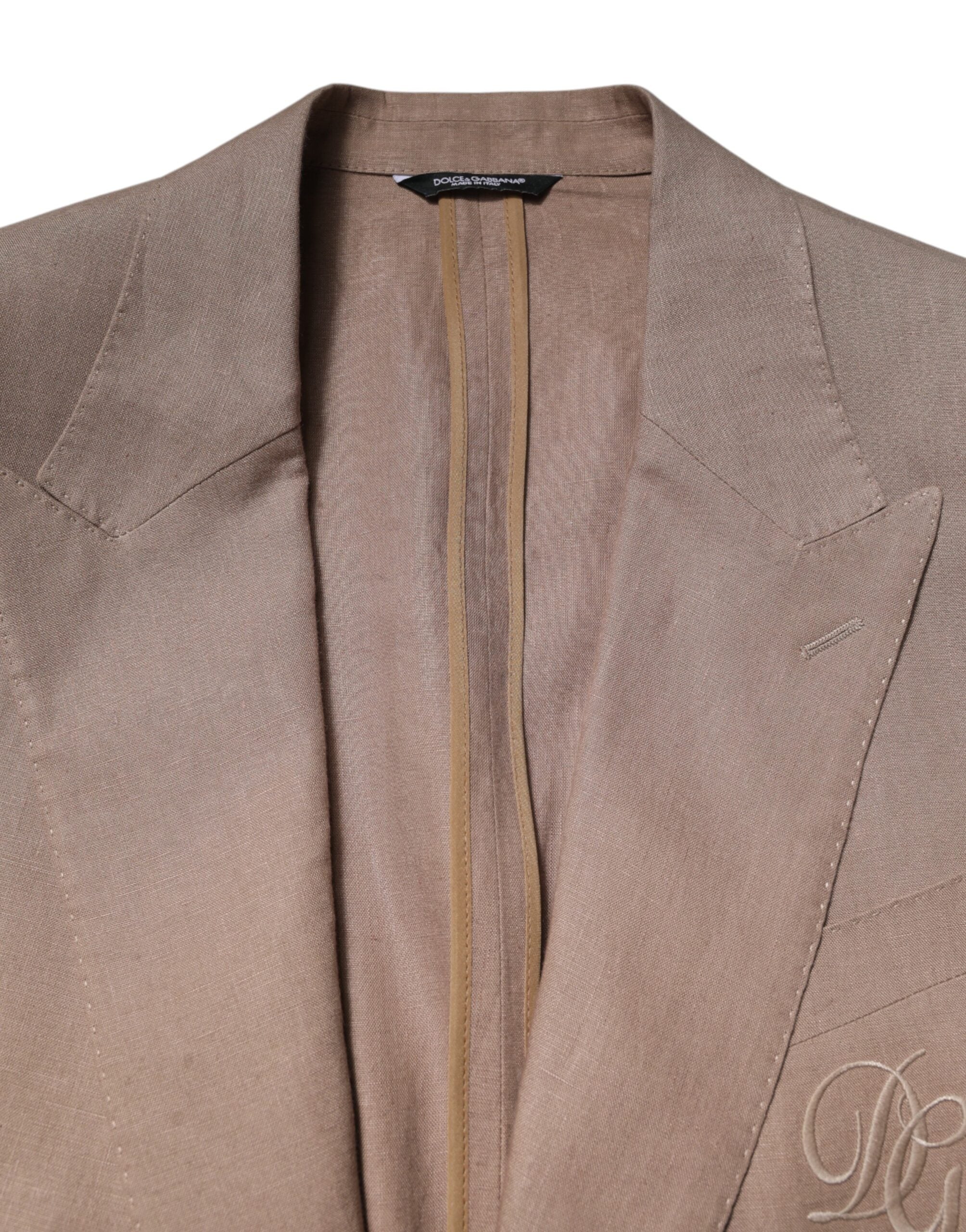 Dolce & Gabbana Beige TAORMINA Enkele Rij Knopen Jas Blazer