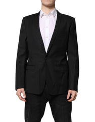 Dolce & Gabbana Zwart GOUD Enkele Rij Kostuum Jasje Blazer