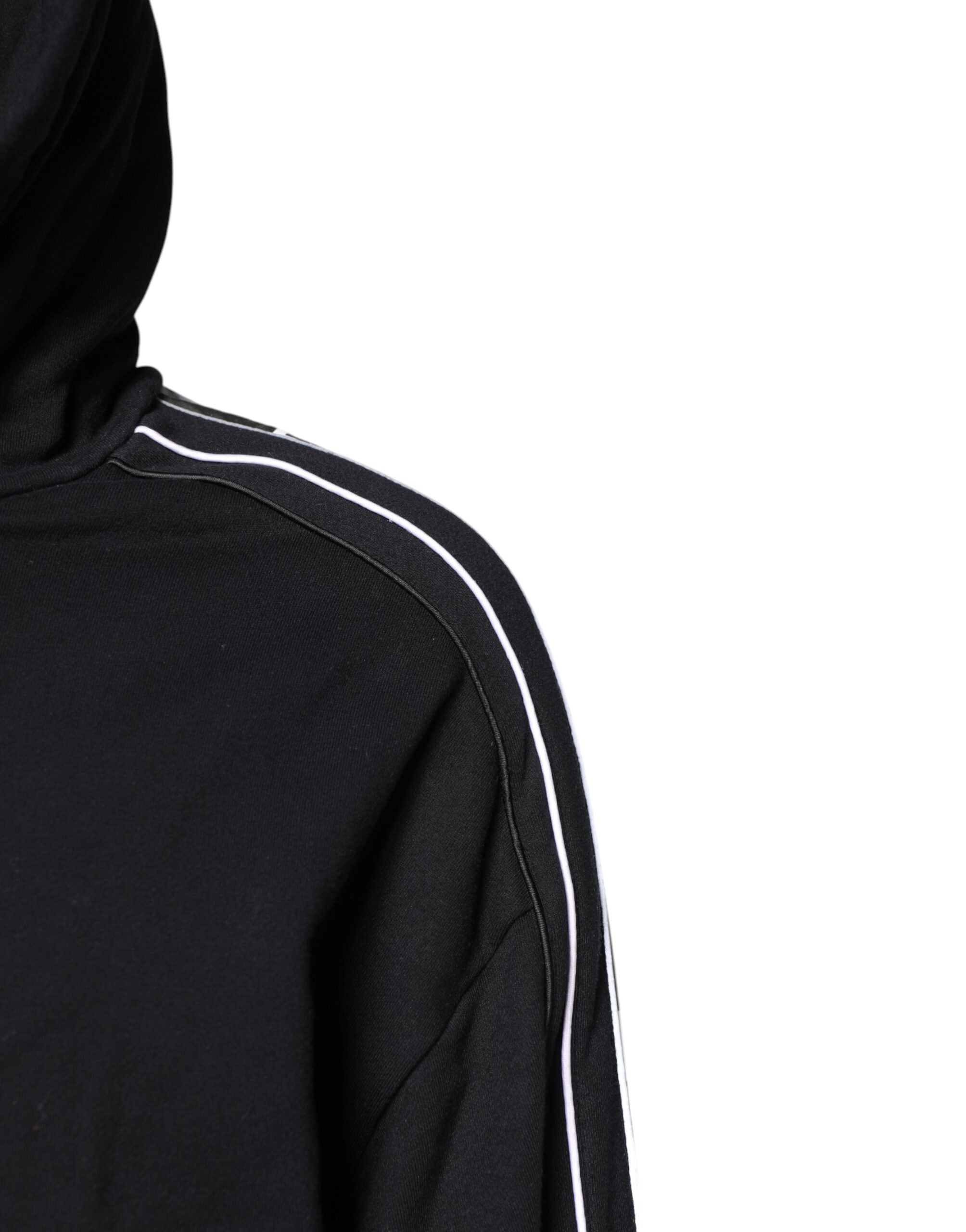 Dolce & Gabbana Schwarzer Kapuzenpullover aus Baumwolle mit Logo