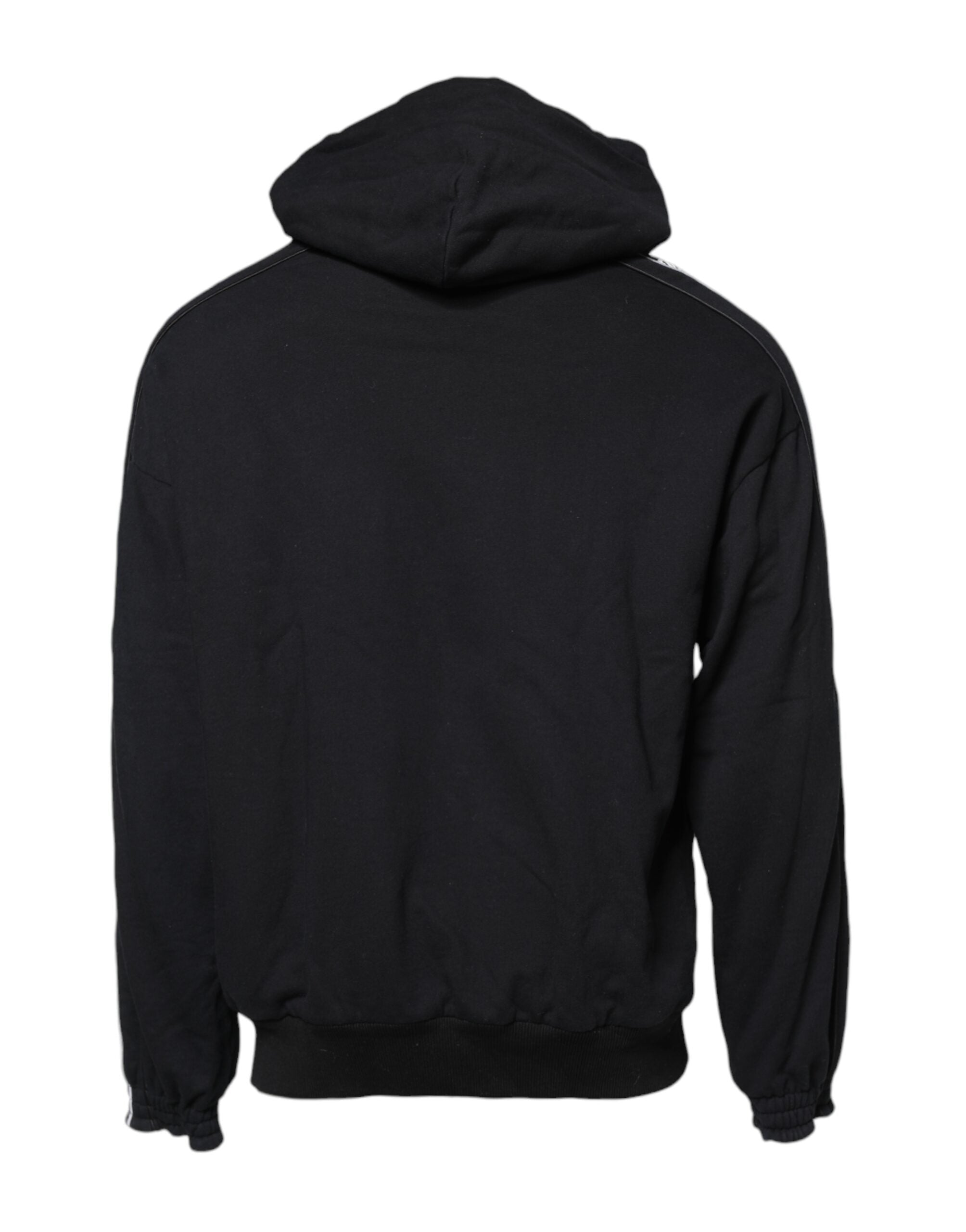 Dolce & Gabbana Schwarzer Kapuzenpullover aus Baumwolle mit Logo