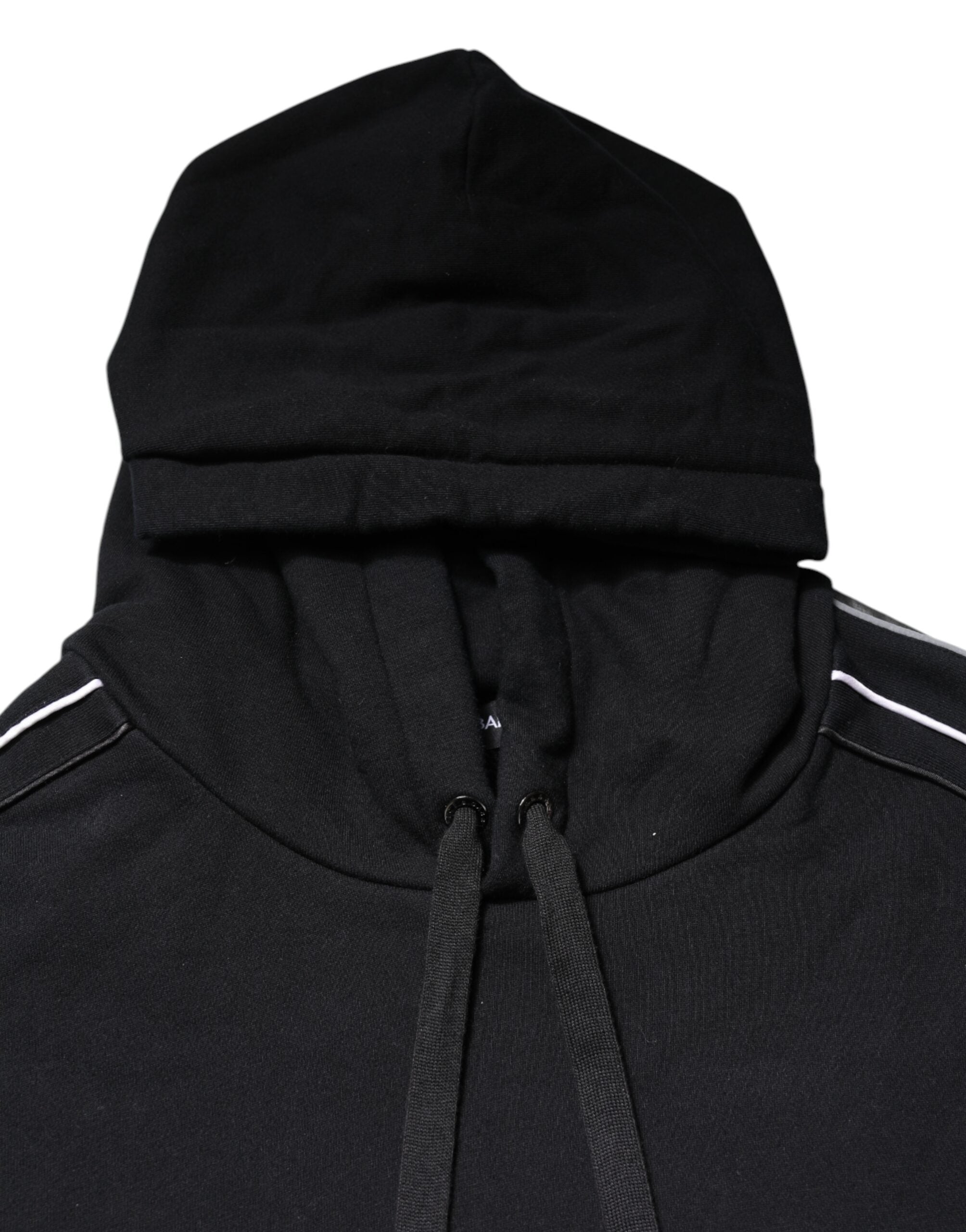 Dolce & Gabbana Schwarzer Kapuzenpullover aus Baumwolle mit Logo