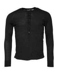 Dolce & Gabbana Zwart Bedrukte Gebreide Heren Pullover Trui
