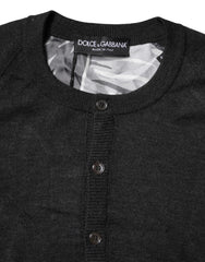 Dolce & Gabbana Zwart Bedrukte Gebreide Heren Pullover Trui