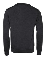 Dolce & Gabbana Grijs Wollen Gebreide Pullover Sweater voor Heren met Logo