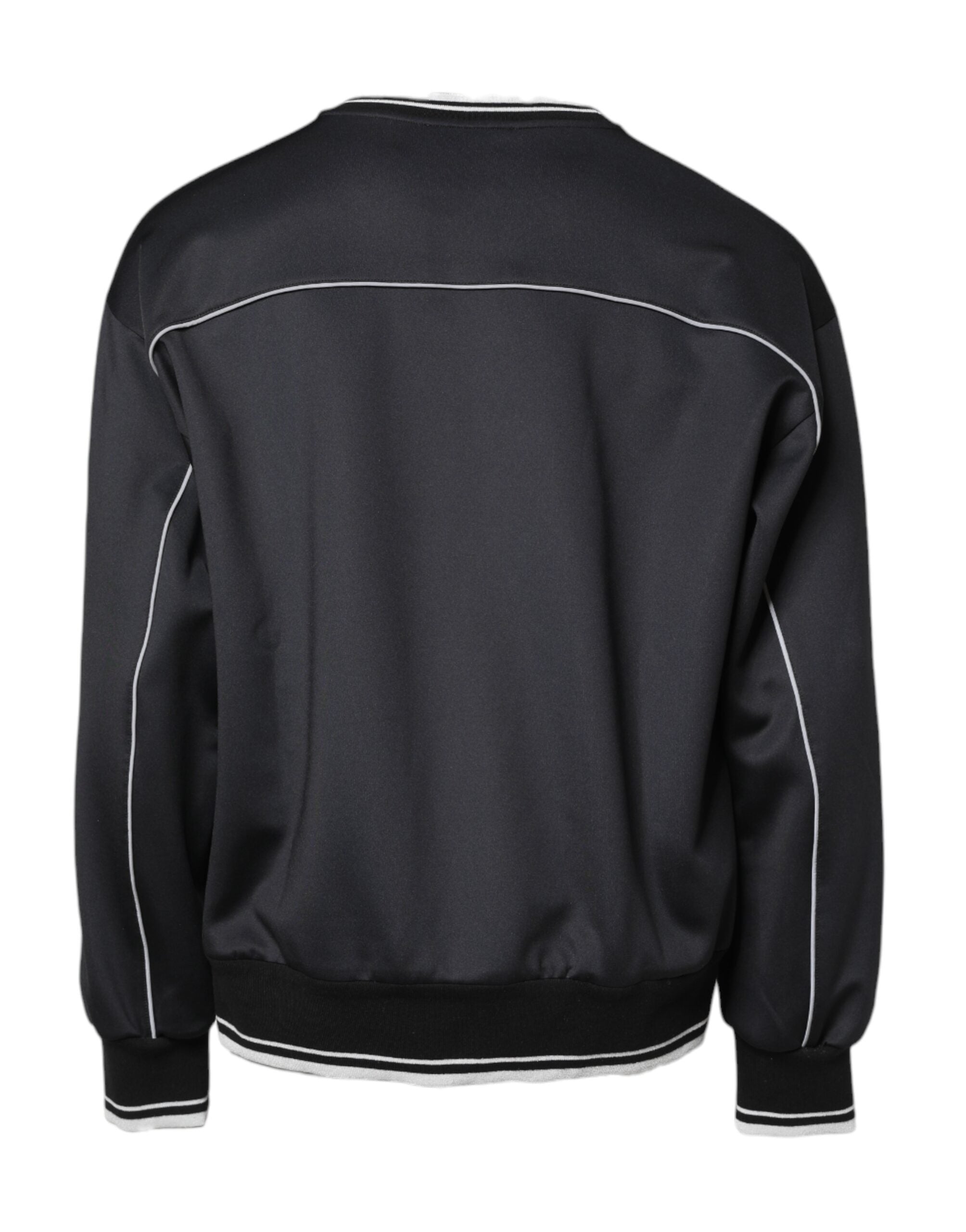Dolce & Gabbana Schwarzer Logo Polyester Rundhals Herren Pullover