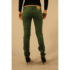 John Galliano Grüne Baumwoll-Damenjeans
